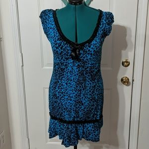 Jessica Louise Blue Cheetah Print Dress